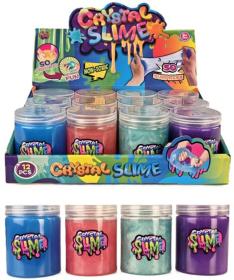 Sliz Crystal metalický zábavná hmota strečová v kelímku 4 barvy Sliz Crystal metalický zábavná hmota strečová v kelímku 4 barvy
