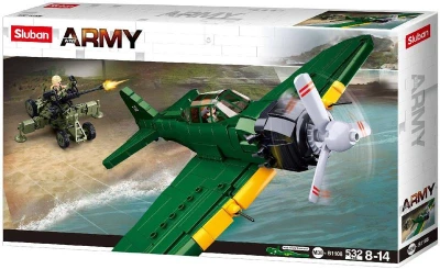 SLUBAN ARMY WWII Japonský stíhací letoun A6M 532 dílků + 2 figurky (stavebnice)