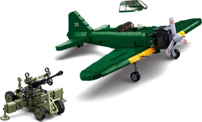 SLUBAN ARMY WWII Japonský stíhací letoun A6M 532 dílků + 2 figurky (stavebnice)