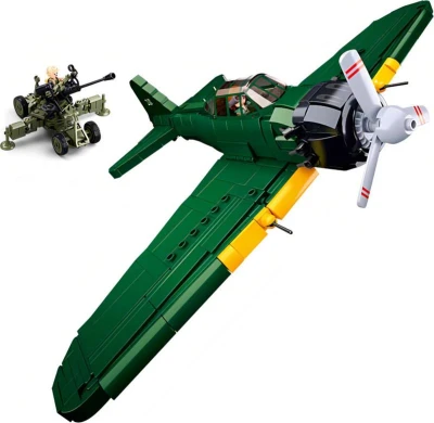 SLUBAN ARMY WWII Japonský stíhací letoun A6M 532 dílků + 2 figurky (stavebnice)