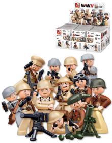 Sluban ARMY WWII Mini figurka voják 12 druhů set s doplňky ke stavebnici plast