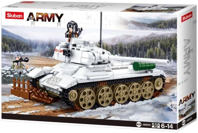 SLUBAN ARMY WWII Tank bílý T-34/85 518 dílků + 2 figurky (stavebnice)