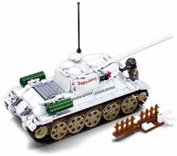 SLUBAN ARMY WWII Tank bílý T-34/85 518 dílků + 2 figurky (stavebnice)