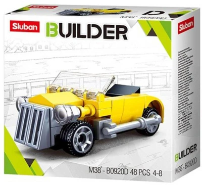 Sluban Builder Žltý kabriolet auto veterán 48 dielikov (stavebnica)