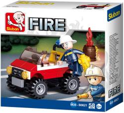 Sluban Fire Auto hasičské jeep 58 dílků + 1 figurka (stavebnice)