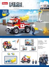 Sluban Fire Auto off-road s vodním dělem 192 dílků + 2 figurky (stavebnice)