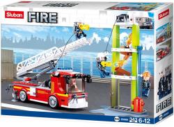 Sluban Fire Auto s teleskopickým žebříkem 343 dílků + 3 figurky (stavebnice)