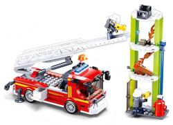 Sluban Fire Auto s teleskopickým žebříkem 343 dílků + 3 figurky (stavebnice)