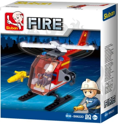 Sluban Fire Hasičský vrtulník 80 dílků + 1 figurka (stavebnice)
