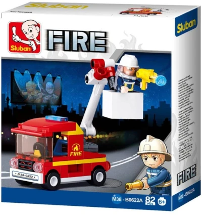 Sluban Fire Požární auto s malou plošinou 82 dílků + 1 figurka (stavebnice)