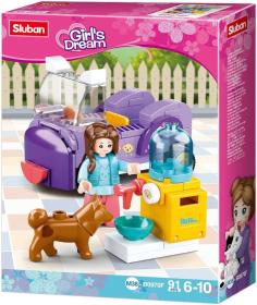 Sluban Girls Dream Auto s krmítkem pro pejsky 91 dílků + 1 figurka (stavebnice)
