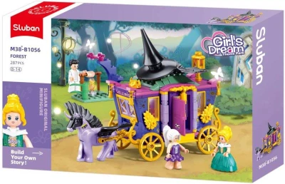 Sluban Girls Dream Kočár s jednorožcem 287 dílků + 4 figurky (stavebnice)