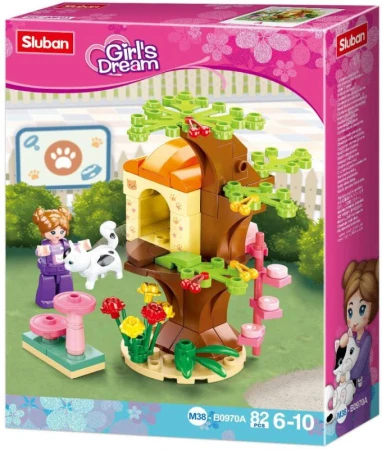 Sluban Girls Dream Kočičí domeček na stromě 82 dílků + 1 figurka (stavebnice) Sluban Girls Dream Kočičí domeček na stromě 82 dílků + 1 figurka (stavebnice)