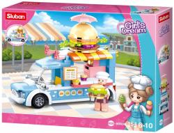 Sluban Girls Dream Mobilní hamburgerový stánek 154 dílků + 1 figurka (stavebnice)