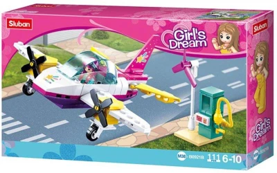 Sluban Girls Dream Soukromé letadlo 111 dílků + 1 figurka (stavebnice)