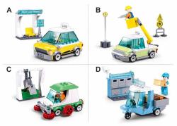 Sluban Metropolis Auto taxi zpětný chod 94 dílků + figurka (stavebnice)