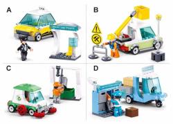 Sluban Metropolis Auto zametač zpětný chod 104 dílků + figurka (stavebnice)