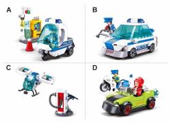 Sluban Metropolis Bandita v autě a policista 98 dílků + figurka (stavebnice)