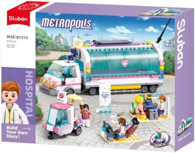 Sluban Metropolis Mobilní ošetřovací vůz 477dílků + 5 figurek (stavebnice)