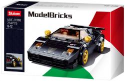 Sluban Model Bricks Auto italský černý sporťák 254 dílků + 2 figurky (stavebnice)