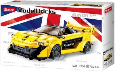 Sluban Model Bricks Auto žlutý anglický sporťák 283 dílků + 2 figurky (stavebnice)