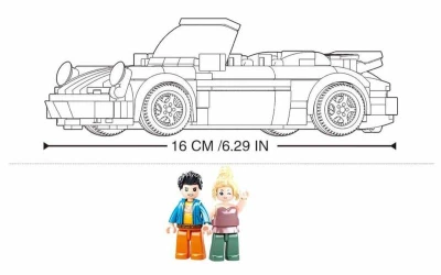 Sluban Model Bricks Auto žlutý německý sporťák 290 dílků + 2 figurky (stavebnice)