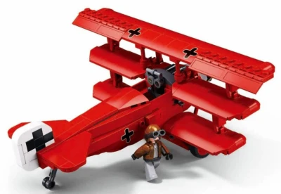 Sluban Model Bricks Trojplošník Fokker DR-1S 281 dílků + figurka (stavebnice)