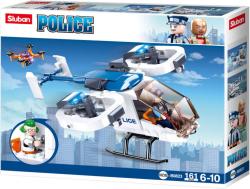 Sluban Police Helikoptéra a dron 161 dílků + 2 figurky (stavebnice)