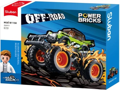 Sluban Power Bricks Auto off-road zelený zpětný chod 264 dílků (stavebnice)
