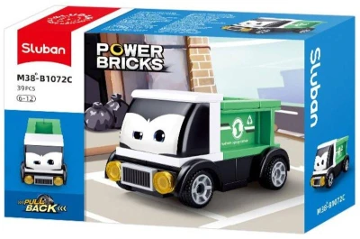 Sluban Power Bricks Náklaďák zelený zpětný chod 39 dílků (stavebnice)