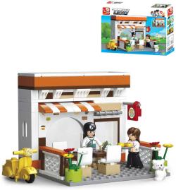 Sluban Stavebnice TOWN Bistro set 134 dílků + figurka 2ks plast