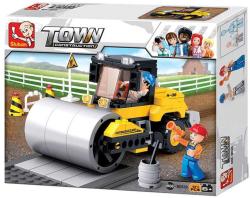 Sluban Stavebnice TOWN Silniční válec set 171 dílků + figurka 2ks plast
