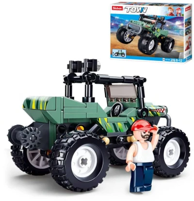 Sluban Town Auto zelené závodní off-road 155 dílků + 1 figurka (stavebnice)