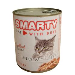 SMARTY Cat Hovězí chunks, konzerva 810 g SMARTY Cat Hovězí chunks, konzerva 810 g