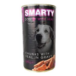 SMARTY Dog Veal/Telecí chunks, konzerva 1240 g (bal. 6 ks)