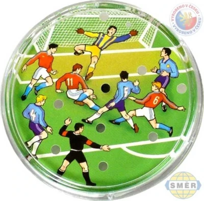Směr Hra Fotbal 9cm kuličkový hlavolam bludiště plast Směr Hra Fotbal 9cm kuličkový hlavolam bludiště plast