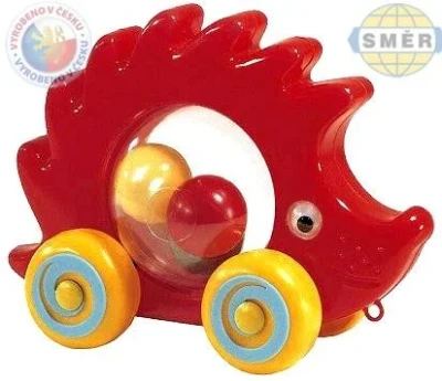 Směr Ježek baby tahací s míčky na kolečkách plast Směr Ježek baby tahací s míčky na kolečkách plast