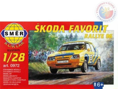 Směr Model auto Škoda Favorit Rallye 96 1:28 (stavebnice auta) Směr Model auto Škoda Favorit Rallye 96 1:28 (stavebnice auta)