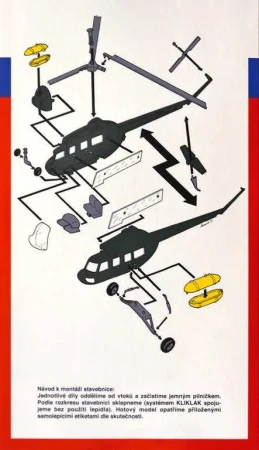 Směr Model helikoptéra VRTULNÍK Mi 2 1:48 (stavebnice vrtulníku)
