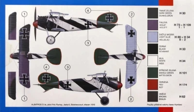 Směr Model letadlo Albatros D.V 1:72 (stavebnice letadla)