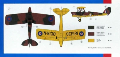 Směr Model letadlo D.H.82 Tiger Moth 1:48 (stavebnice letadla)