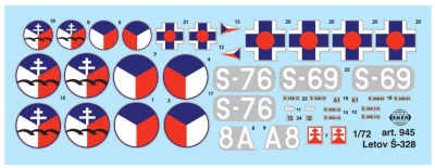 Směr Model letadlo Letov Š-328 1:72 stavebnice letadla 68 dílků