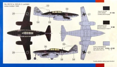 Směr Model letadlo Messerschmitt Me 262 1:72 (stavebnice letadla)