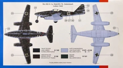 Směr Model letadlo Messerschmitt Me 262A 1:72 (stavebnice letadla)