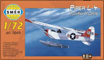 Směr Model letadlo Piper L-4 s plováky 1:72 stavebnice letadla 50 dílků
