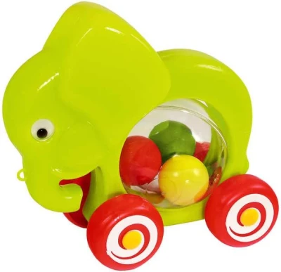 Směr SMER Slon baby jazdiaci s loptičkami ťahací 2 farby PLAST
