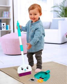 Smeták + lopatka baby upratovací set Silly Sam s doplnkami na batérie Zvuk