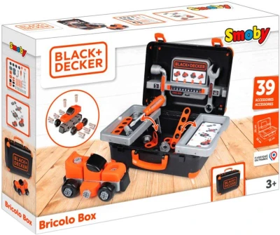 Smoby B+D Bricolo pracovní dětské nářadí + montážní auto malý kutil v kufříku