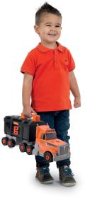 Smoby B+D Kamion jeřáb šroubovací s přívěsem stavební auto s boxem a nářadím