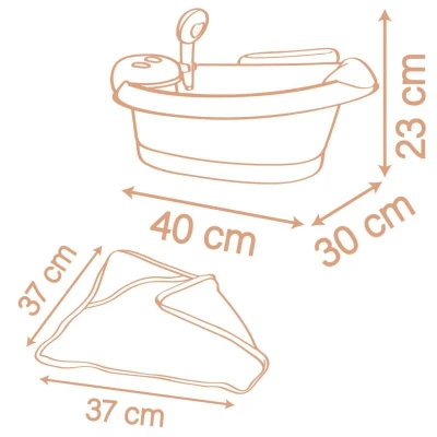 Smoby Vanička s funkční sprchou pro panenku miminko na baterie Světlo Zvuk